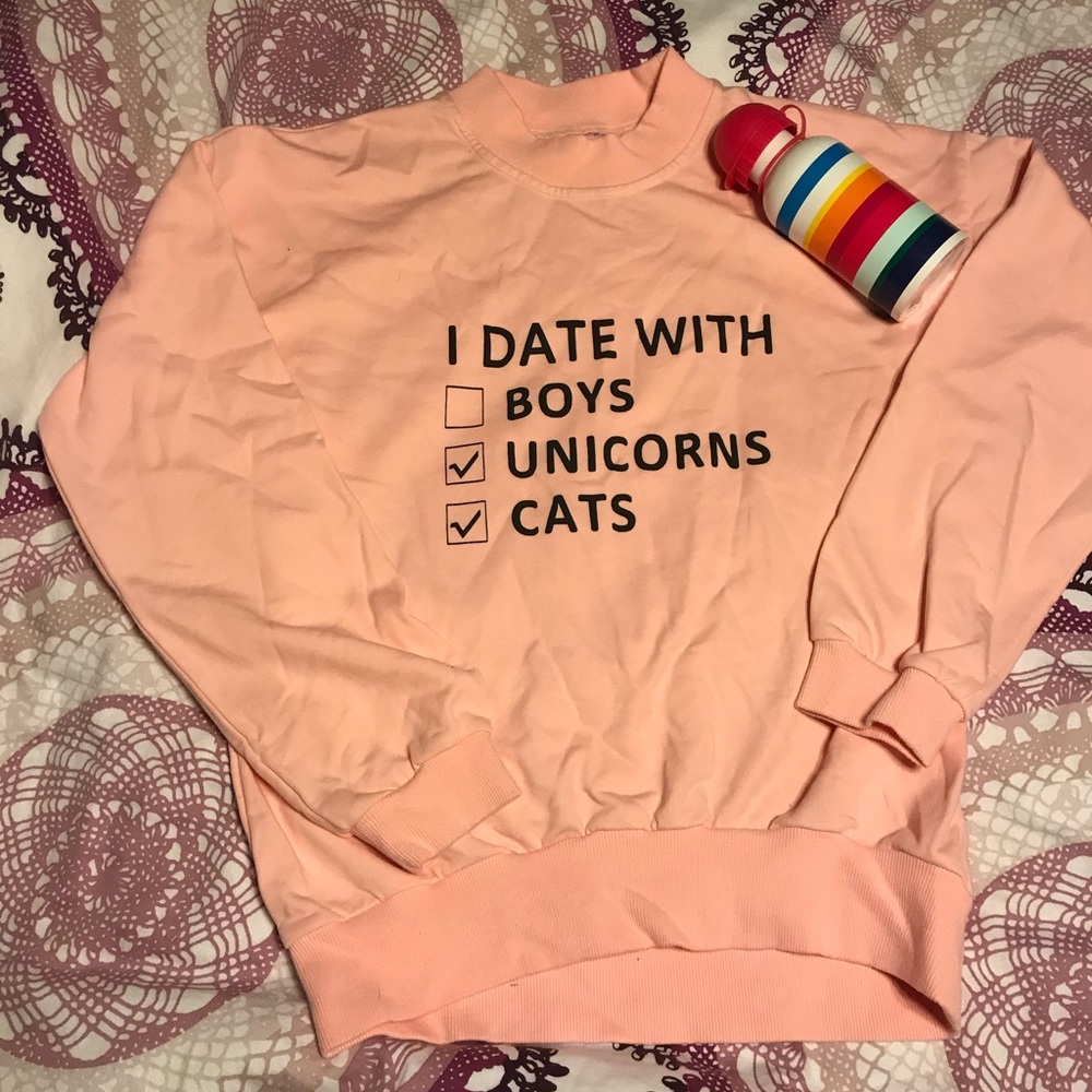 Kawaii Unicorn cat pink sweatshirt